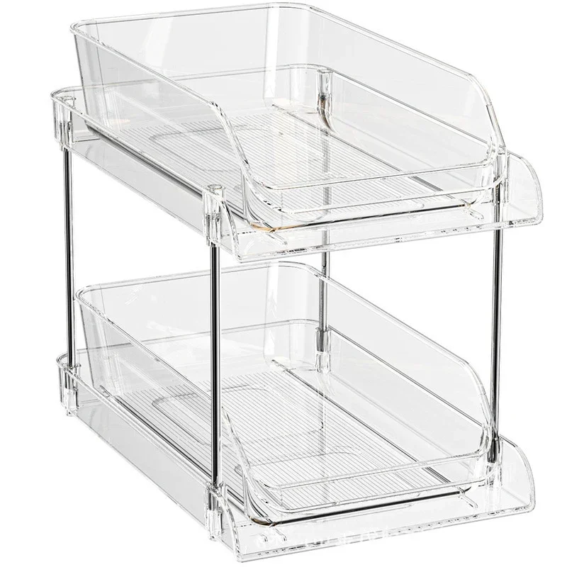 2 Tier Clear Multi-layer Baby Organizer for Nursery Bedside Holds Baby Bottles Diapers Wipes Baby Care Feeding Storage Rack view 6
