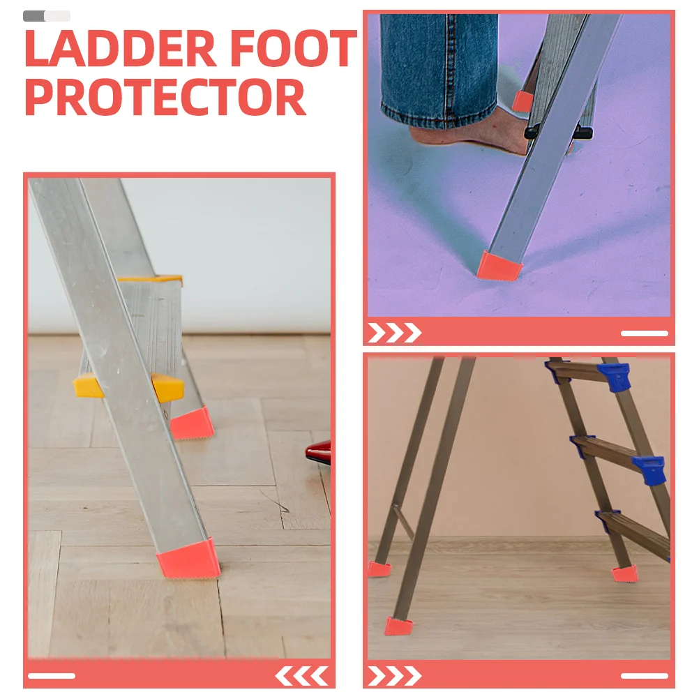 2 Pcs Non-slip Boots Floor Mat Rubber Retractable Ladder Feet Protective Covers