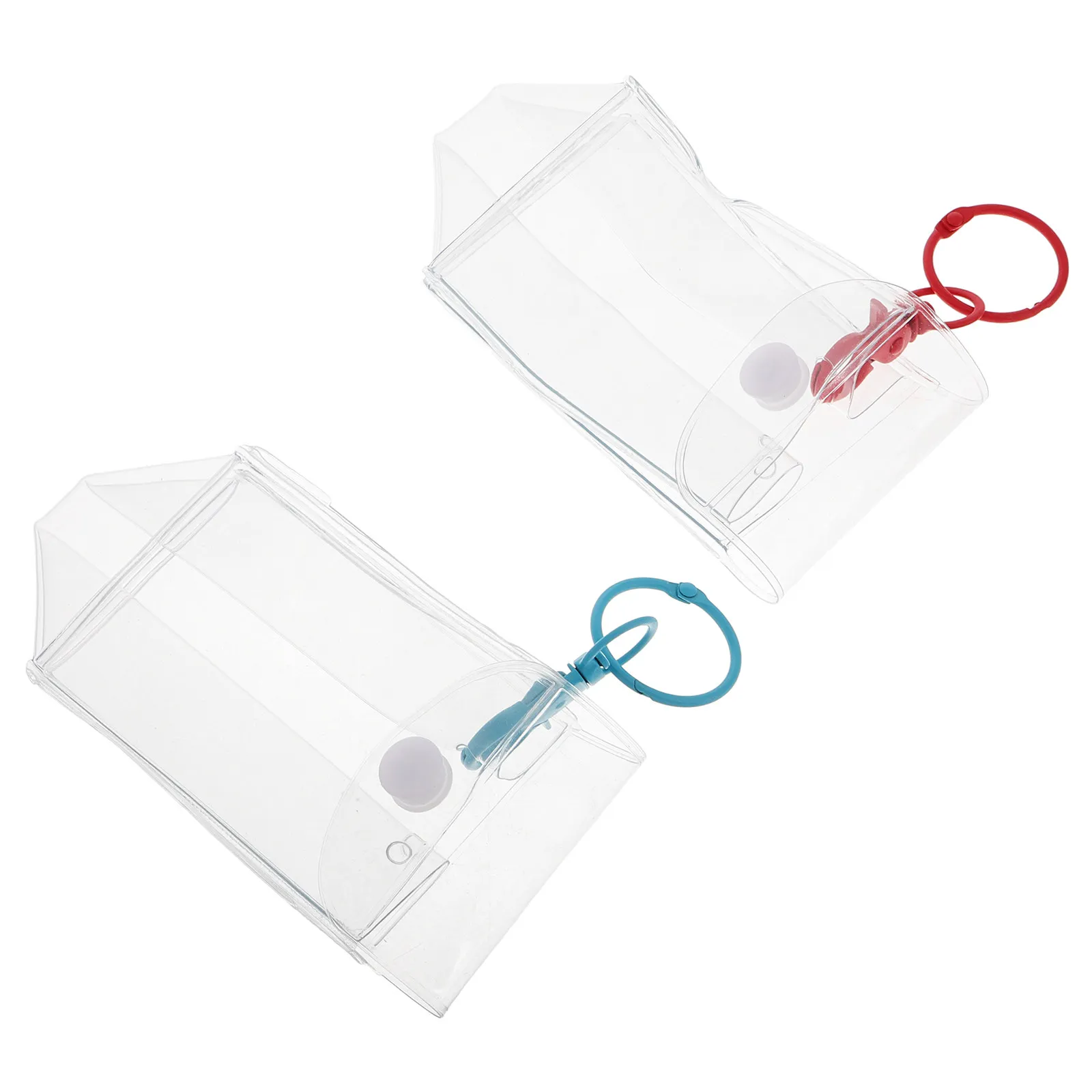 

2 шт. прозрачных ПВХ-футляра-брелоков для фигурок, портативные прозрачные чехлы для хранения фигурок, аксессуары для коллекционеров и студентов