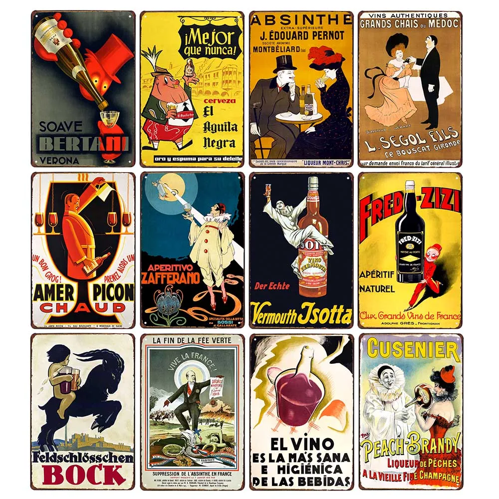 Sweet Wine Metal Signs Retro Plaque Vintage Decoration For Wall Bar Pub Club Cafe Poster Wall Stickers Home Decor 20x30cm