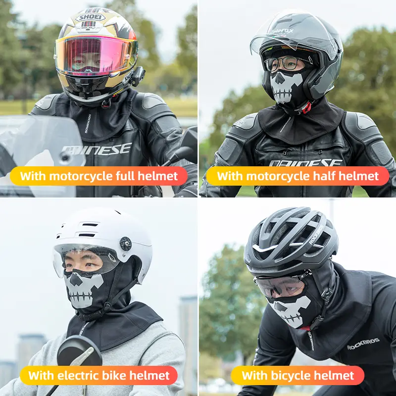 ROCKBROS Motorcycle Balaclava Winter Cycling Caps Skull Print Bicycle Full Face Mask Skiing Hiking Scarves Windproof Thermal Hat - Image 6