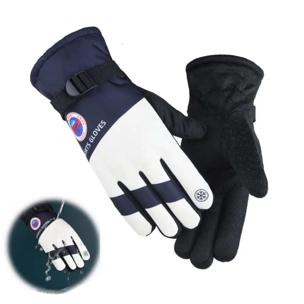 High Quality Polyester Plush Ski Gloves Non-slip Waterproof Riding Gloves Winter Mittens Outdoor