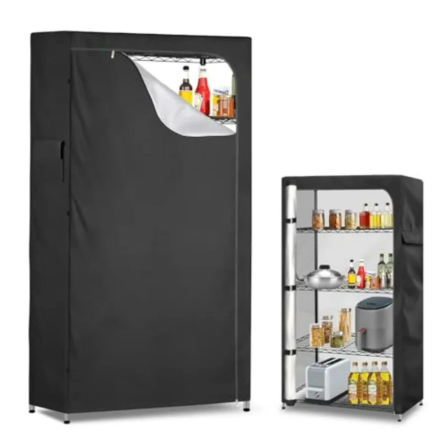 Capas de prateleira de armazenamento à prova d'água para uso externo resistente 600D para prateleiras de arame com zíper Ideal para porão de garagem e Sto ao ar livre