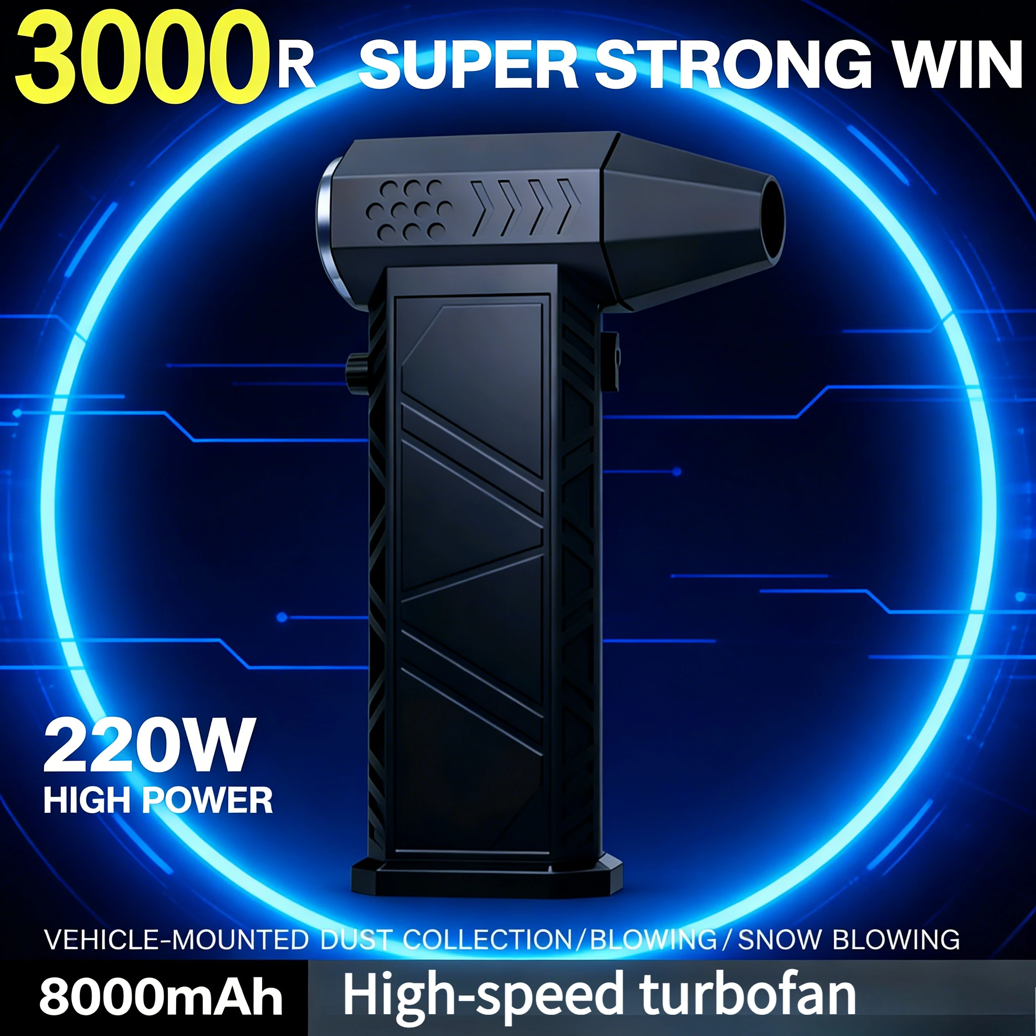 

X9 pro USB-C Зарядка Бесщеточный турбовентилятор для пыли 300000 об/мин Интенсивный вентилятор высокой мощности для очистки сильной ветровой силы