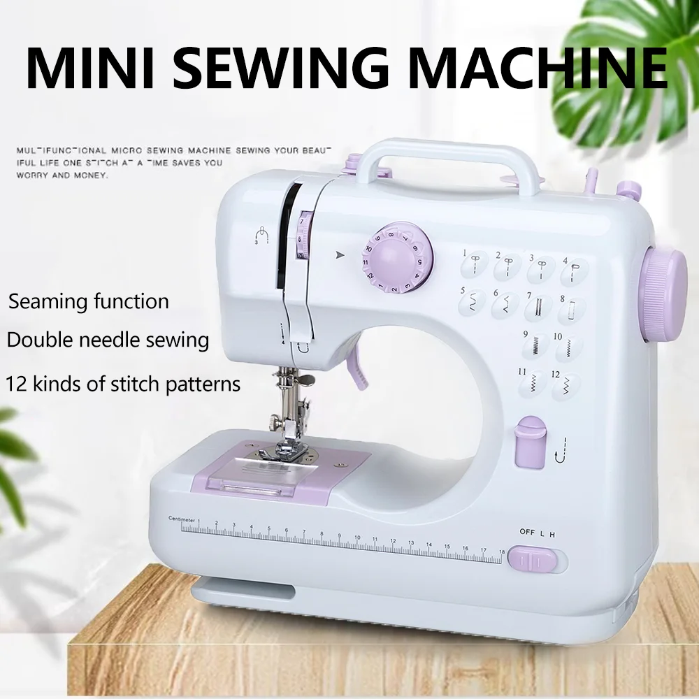 

Бытовая портативная швейная машина, настольная ручная маленькая электрическая многофункциональная швейная машина для одежды «сделай сам», замок для края 505A