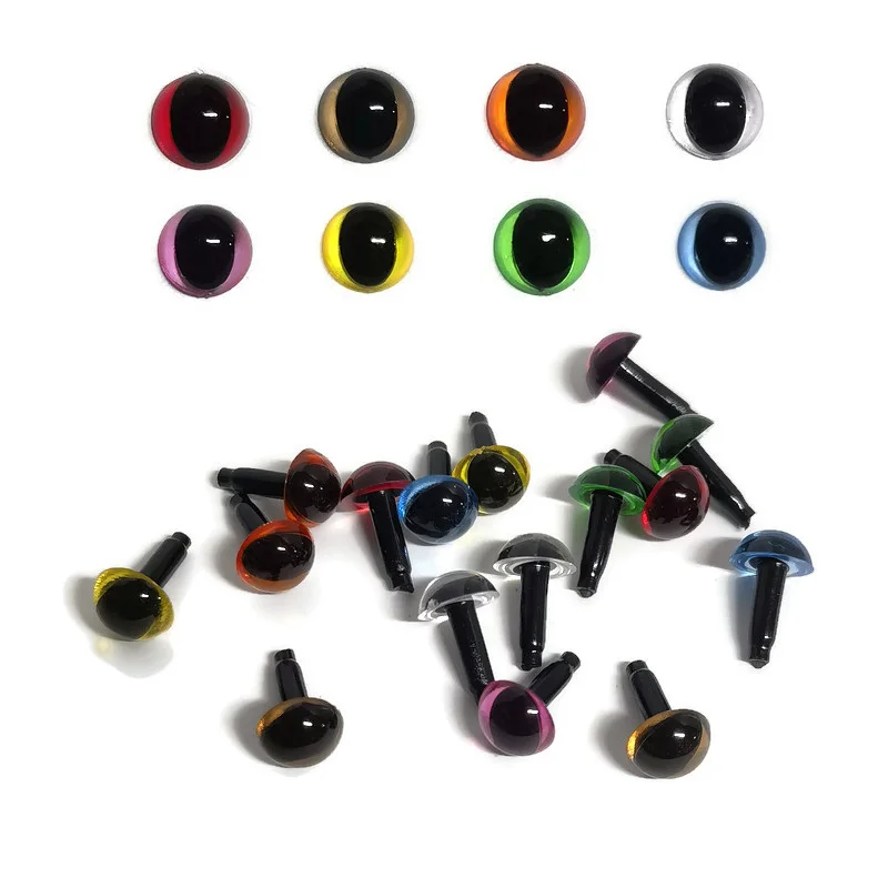 

20pcs 6mm Cat Crystal Animal Eyes For Amigurumi Doll Crochet Stuffed Toy 8 Colors NO WASHERS