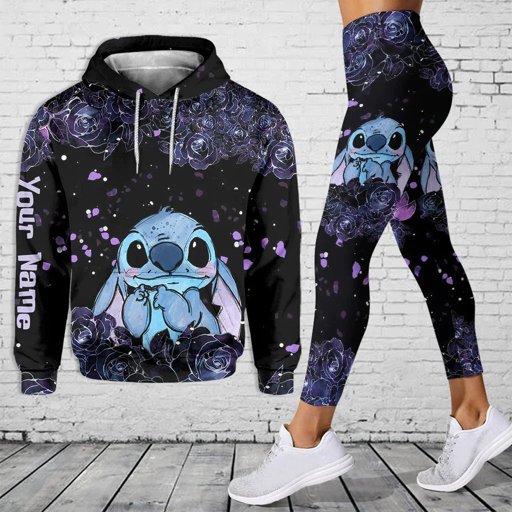 Stitch 3d Hoodie Leggings Pak Dames Hoodie Set Yoga Broek Joggingbroek Vrouwen Disney Yoga Hoodie Legging Mode Trainingspak