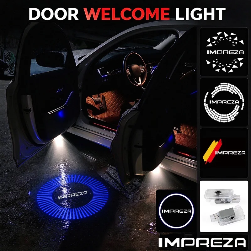 2Pcs LED Car Door Welcome Lights Decoration for Subaru IMPREZA 2010‑2014 Auto Projector Courtesy Ghost Shadow Lamp Accessories