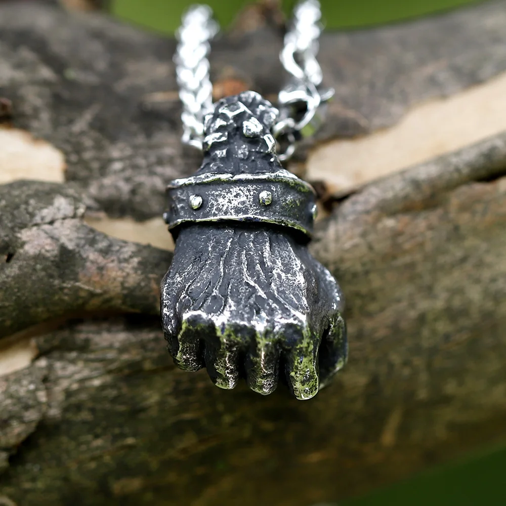 2022 NEW Men's 316L stainless steel Retro Fist of power Pendant Necklace for teens fashion Jewelry Gift free shipping