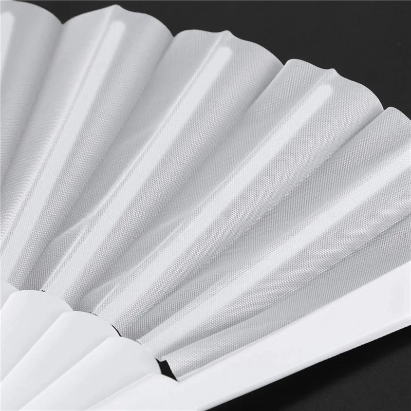 

TAIGH-6X Ручной складной веер из пластиковой ткани для женщин и мужчин, белый