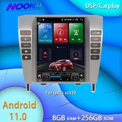 For Lexus SC430 2002-2008 2009 2010 Car Radio Stereo Multimedia Player GPS Navigation DVD Head Unit Carplay 8G+256G Android 11