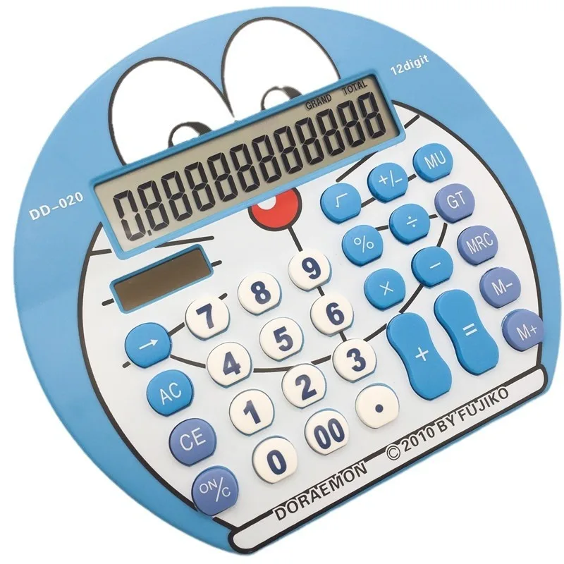 

Hot Sales Cartoon Doraemon Solar Calculator 12 Digit Function Large Screen Cute Calculator