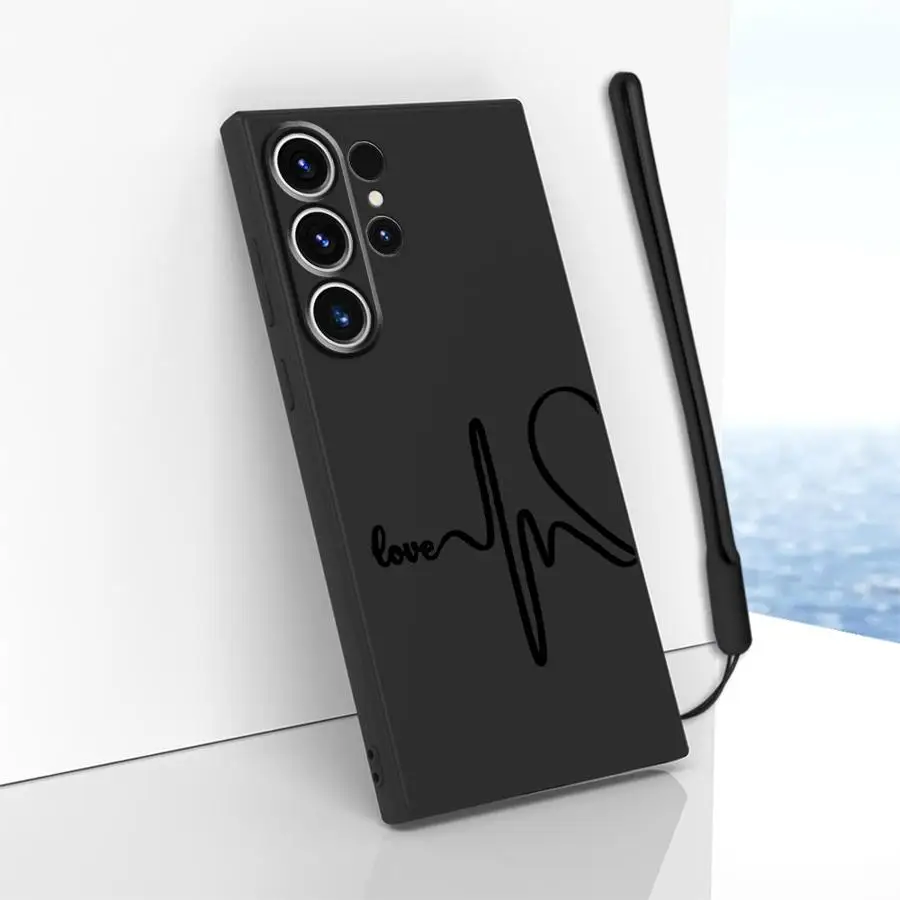 حافظة لهاتف سامسونج جالاكسي S20 S24 FE S22 Ultra Note 20 10 Ultra S25 Edge S21 Plus S23 خطوط الأزواج الحب