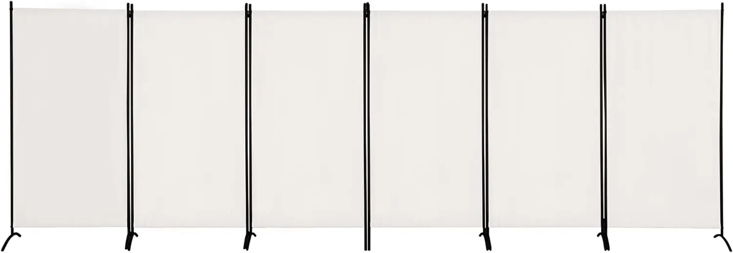 6 Panel Room Divider, Folding Privacy Screen Wall Divider for Room Separation, Freestanding Room Partitions for Home Office Dorm