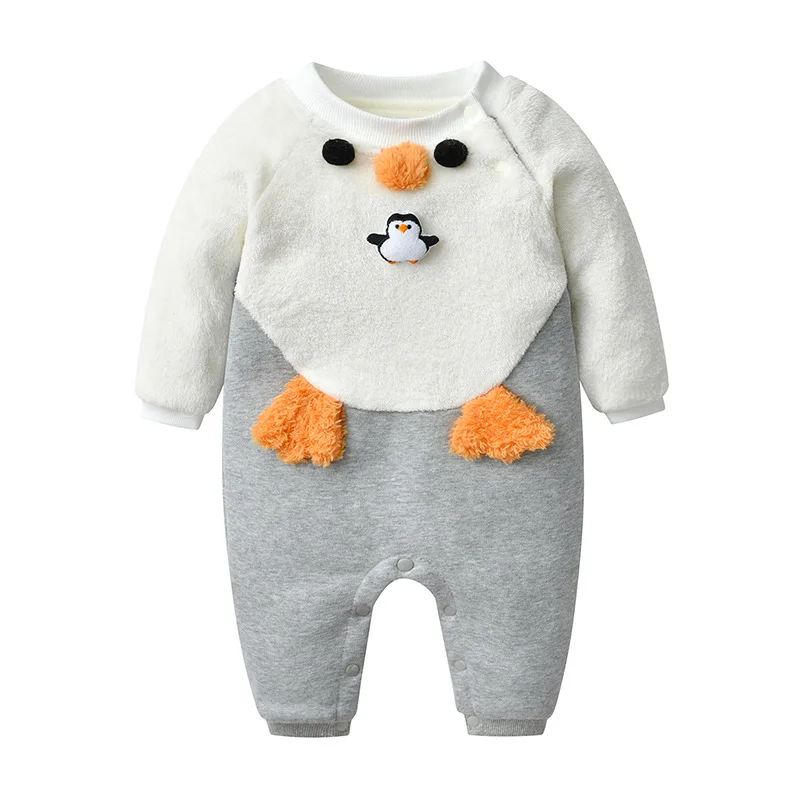 جديد الشتاء طفل الفتيات السروال القصير البطريق زين زائد الصوف الاطفال طفل الفتيان حللا المرقعة الوليد الفتيان داخلية أبلى