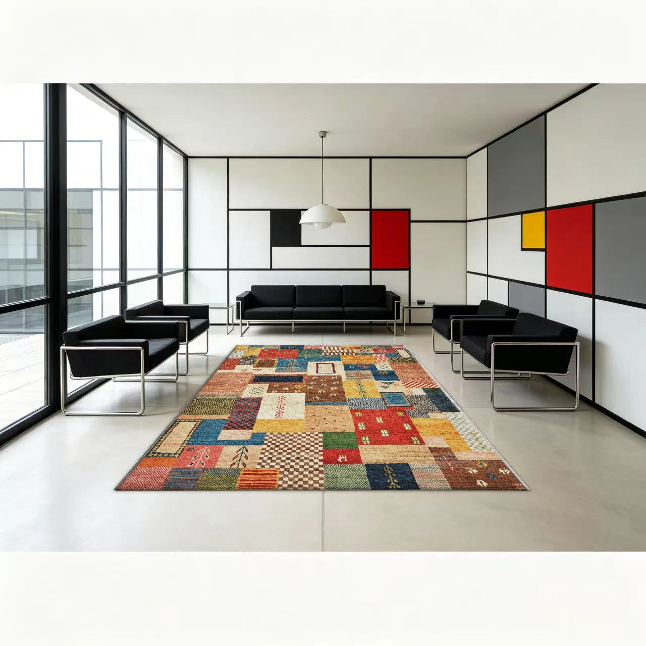 Vintage Multi-Color Patchwork Ethnic Style Carpet Bohemian Style Home Interior Floor Decoration