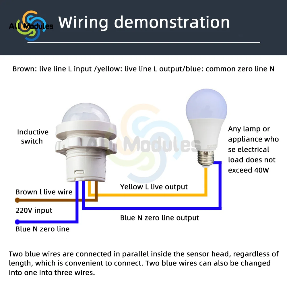 LED PIR Motion Sensor Light Switch PIR No Adjustable Delay Human Body Infrared Detector IR Infrared Motion Sensor Light Switch