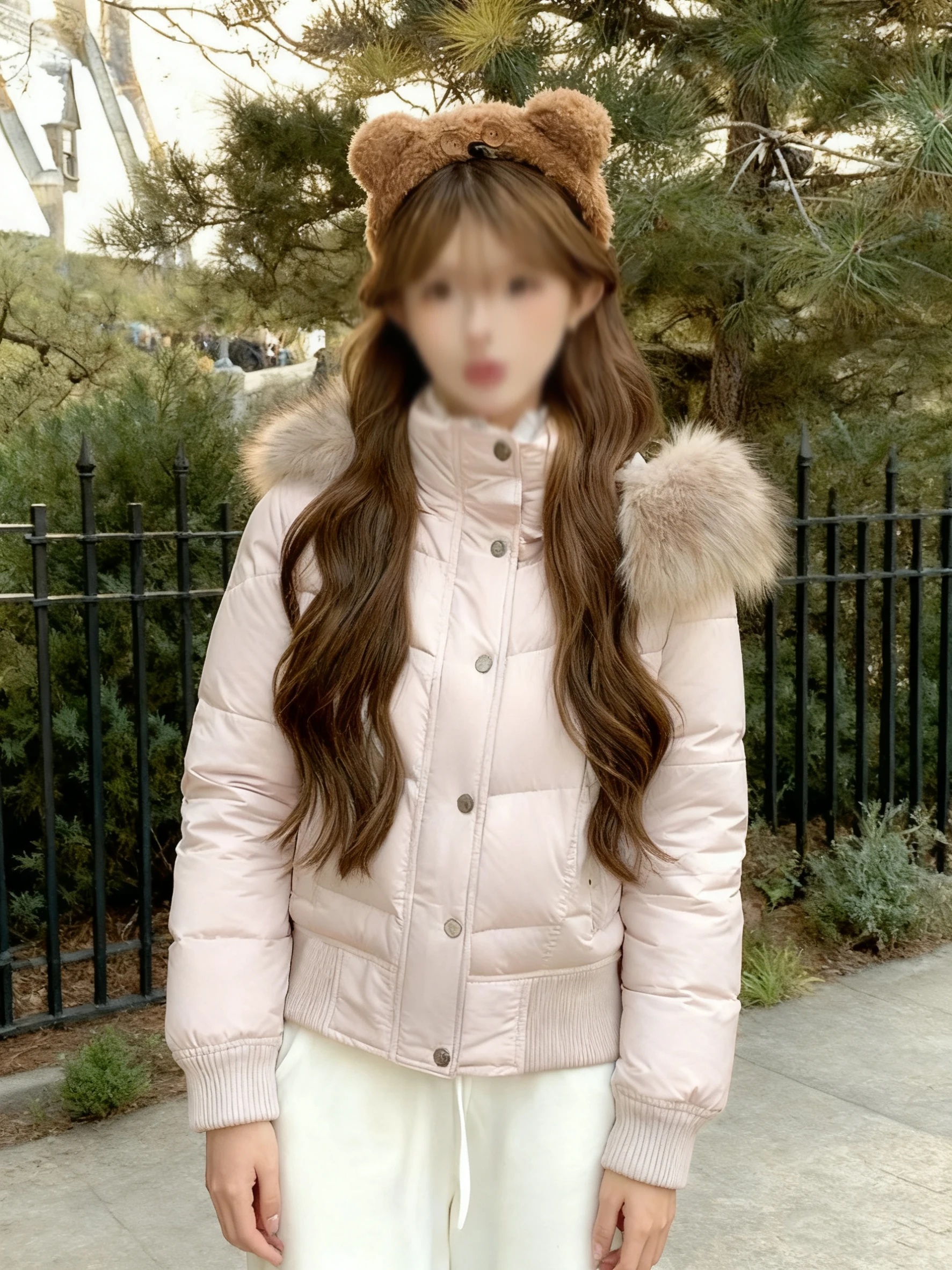 Pink Hooded Short down Cotton Jacket Women's Style 2025 New Winter Slim Unique Beautiful Little Cotton Padded Coat