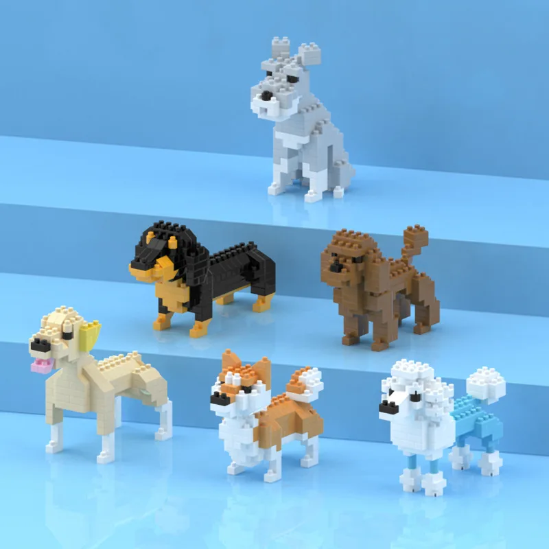 لعبة مكعبات بناء الكلاب الألمانية الصغيرة للبالغين والأطفال: تصميم مفصل ونابض بالحياة، مجموعة بناء ممتعة وتعليمية #5