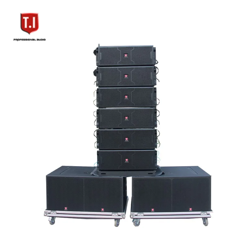 Portable Dual 10 Inch Line Array Speaker with Stand and Backpack, Complete Audio Set for Mobile Stage Use