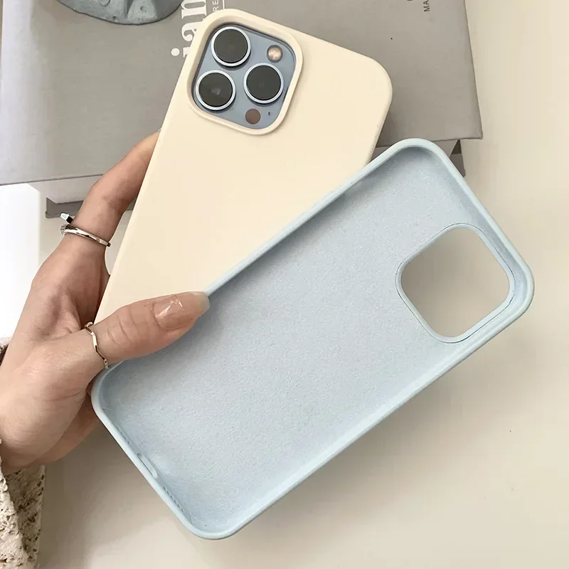 Capa de telefone de silicone líquido para iPhone, iPhone 15 Pro Max, iPhone 14, iPhone 13, iPhone 12, iPhone 11 Pro Max, iPhone XR, iPhone XS, iPhone X, iPhone 15