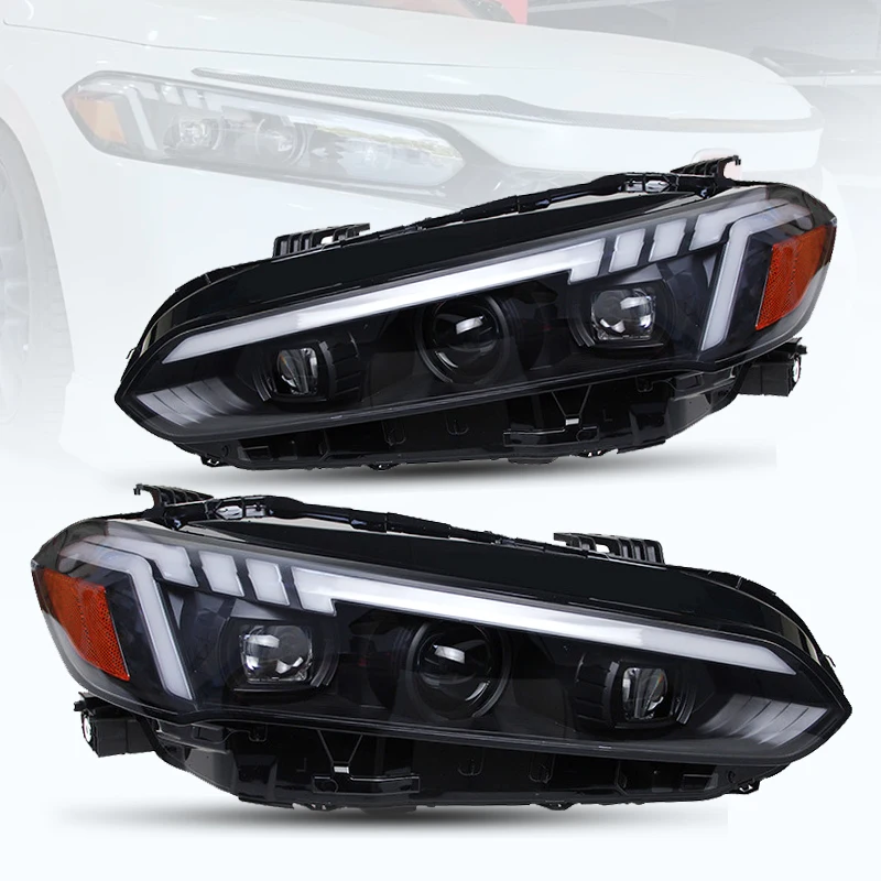 

2022 for Honda for Civic LED Headlights Dynamic Signal DRL Head Lamp Beam Projector Lens Halogen Xenon Accessories Models 2023 1