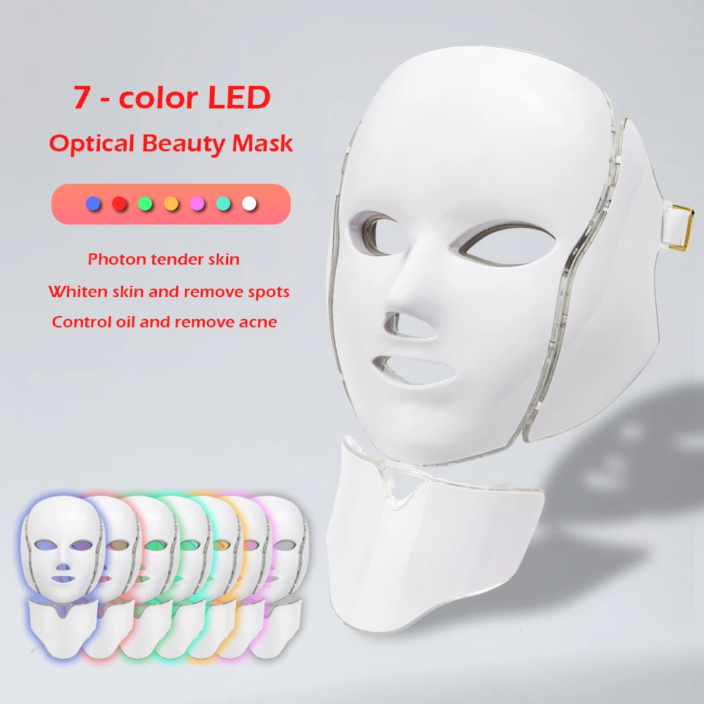 

7 couleurs LED masque photon thérapie anti - acné rides Removal peau rajeunissement Spa masque blanchissant outils de soins de