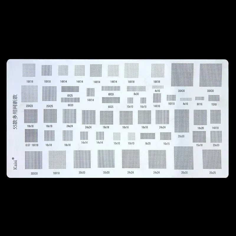 Kaisi 4-teiliges Universal-BGA-Reballing-Schablonen-Set, Direktwärme-Lötnetz für MTK Huawei Xiaomi MSM CPU PM Power IC Reparatur – Detail 3
