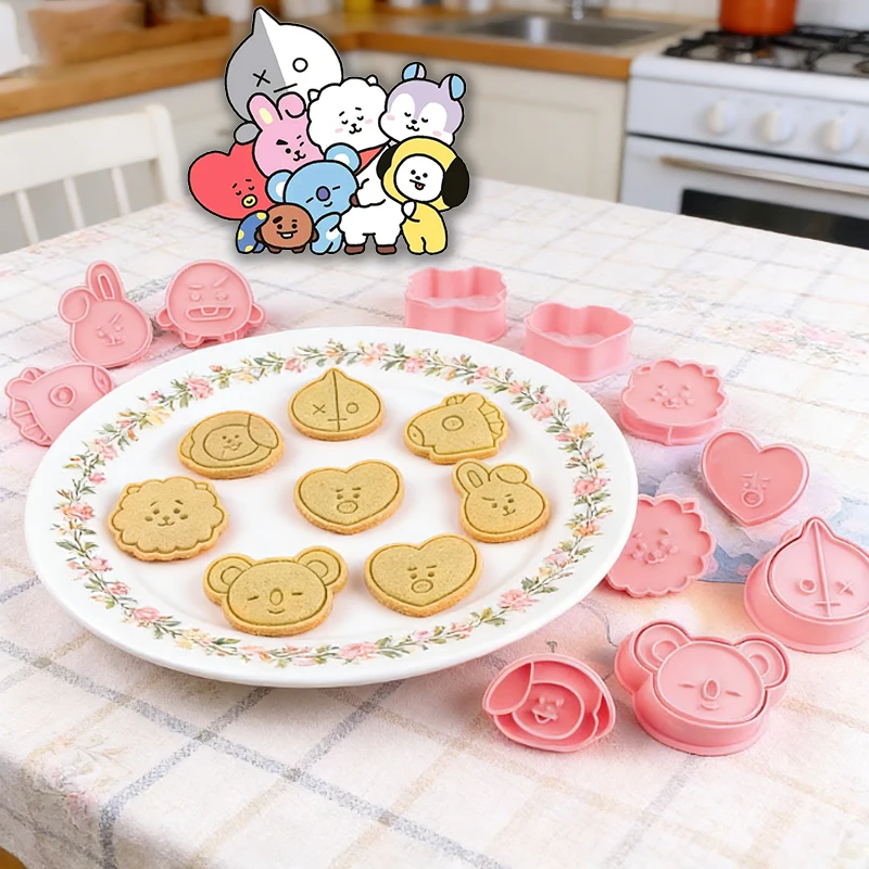 Molde para Galletas LINE FRIENDS BT21, Productos para Hornear en Casa, Molde 3D de Dibujos Animados para Galletas, Suministros para Postres DIY para Fiestas y Festivales