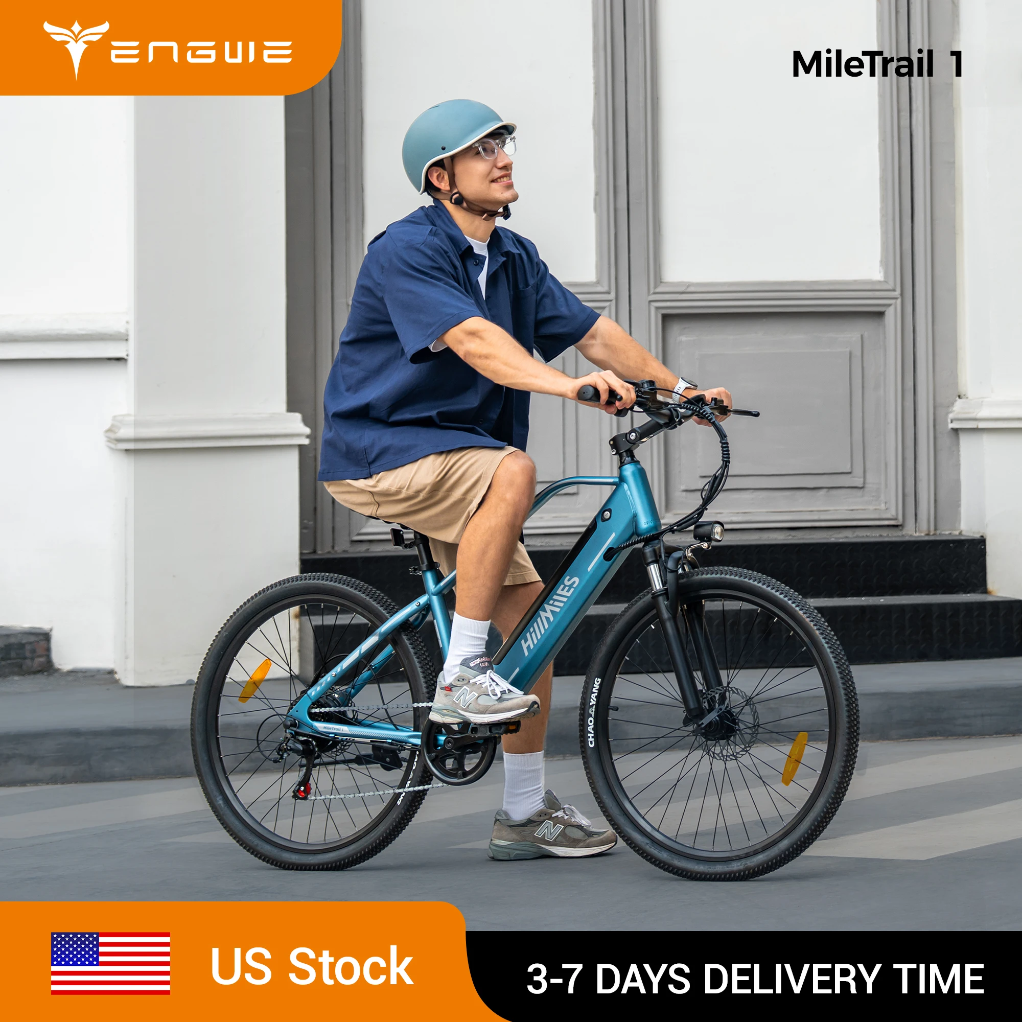 

ENGWE Hillmiles MileTrail Electric Bike 700W Motor 36V 13Ah Battery E-bike 32km/h Front Suspension 7-Speed,city commute,Blue