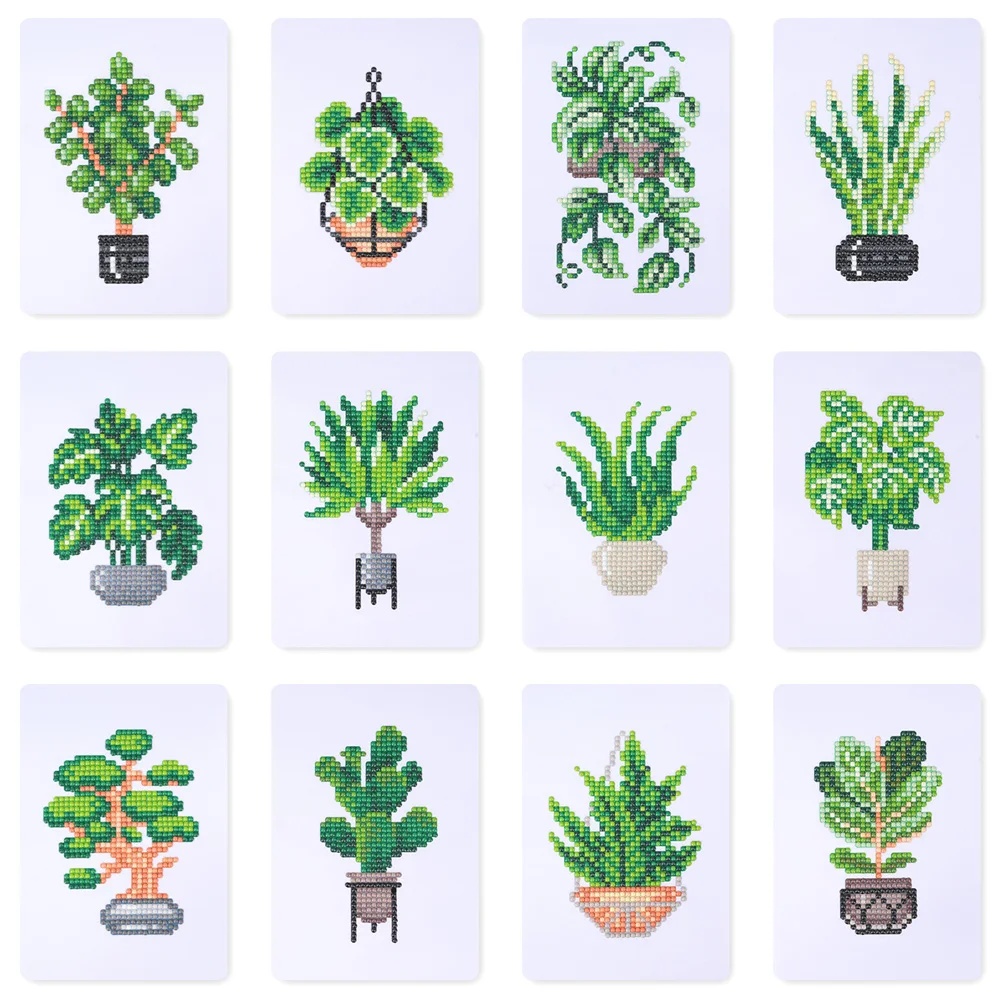 Momoart Plants Diamond Painting Cartoon Picture Of Rhinestones 5D DIY Mosaic Succulent Flower Handmade Hobby Gift Home Decor