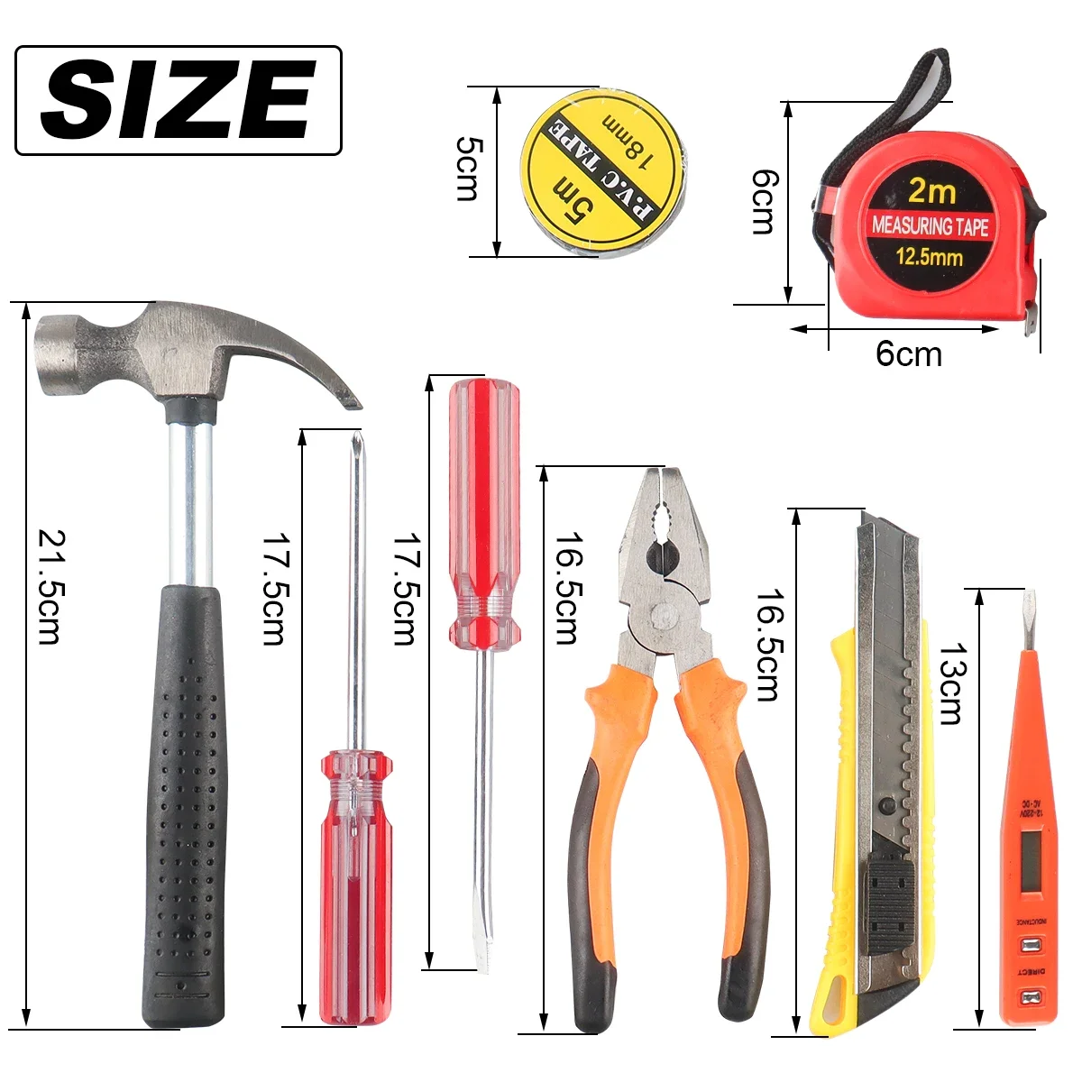 8/9/12/13Pcs Hand Werkzeug Sets Haushalt Hause Reparatur Werkzeug Set Schraubendreher Werkzeug Box Set schere Klaue Hammer Werkzeuge Für Den Heimgebrauch – Detail 6