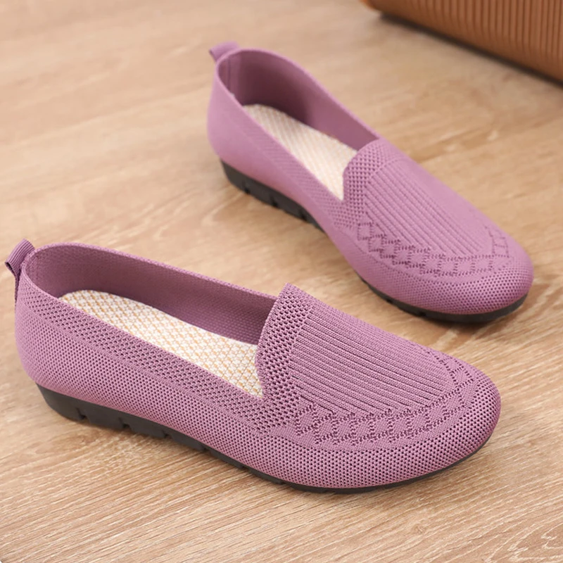 New Women's Shoes Mesh Breathable Sneakers Light Slip on Flat Platform Casual Shoes Ladies Anti-slip Walking Woven Shoes Zapatos image 4