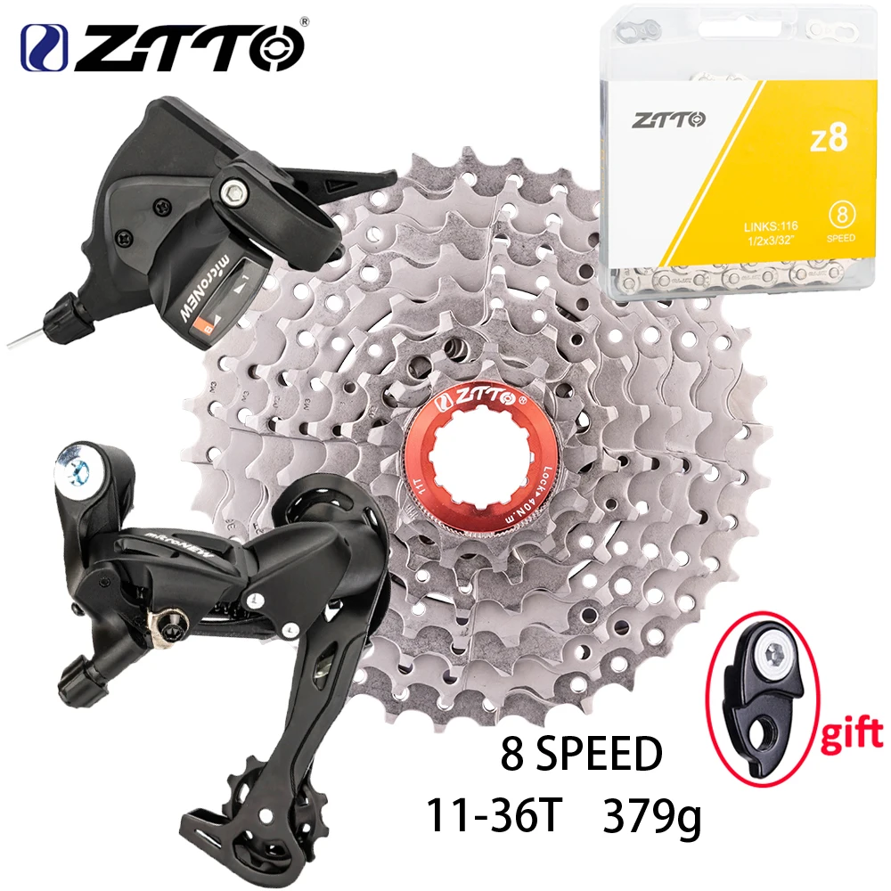 ZTTO MTB 8 Speed Shifter GroupSet 1X8 Shifter Rear Derailleur 8V