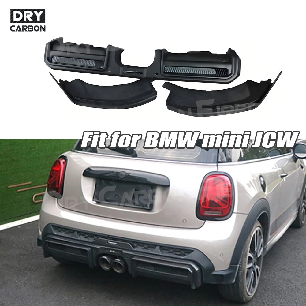 

Carbon Fiber Car Rear Bumper Diffuser Lip Spoiler For BMW MINI Cooper JCW F56 F57 2022-2024 Rear Diffuser Side Splitters FRP