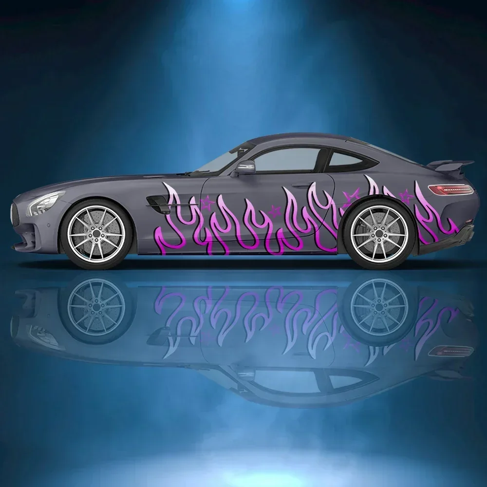 

Colorful Stars Flames Lines Car Vinyl Wraps Decal Self-adhesive PVC Sticker Suitable for Trucks SUV Decor Auto Accessories Gift