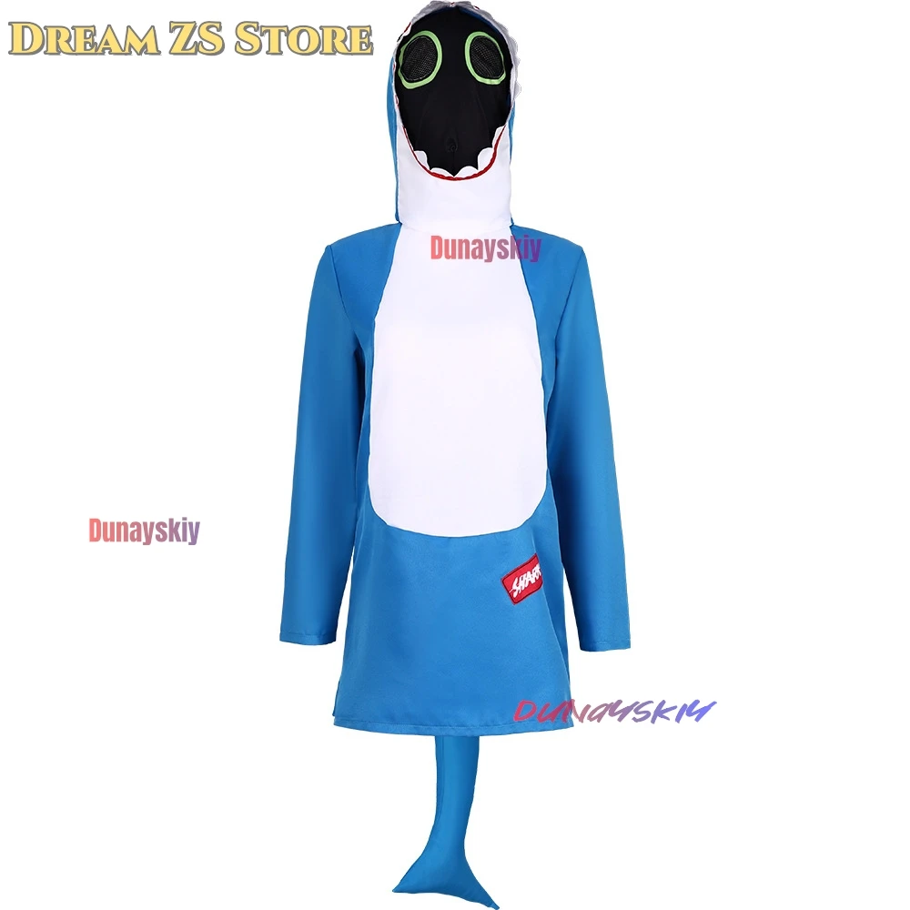 بدلة Shark Bunny Cosplay Zenless Zone Zero كاملة مع غطاء رأس القرش وقفازات لأداء الهالوين/المرحلة