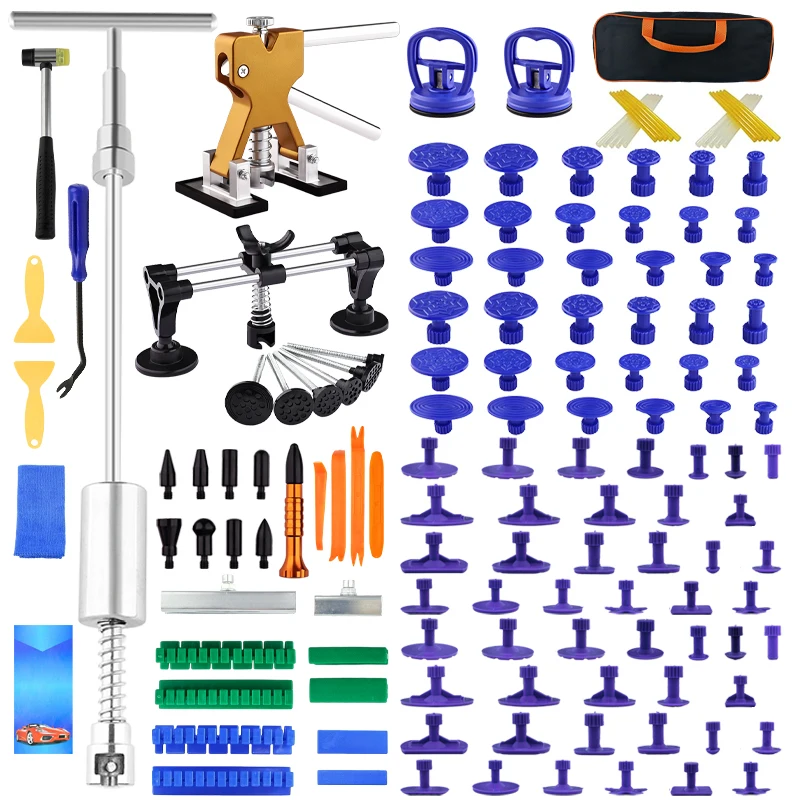 Car Paintless Dent Repair Tool Kit PDR Dent Puller Slide Hammer Auto Body Hail Pit Removal Puller Suitable for Personal DIY