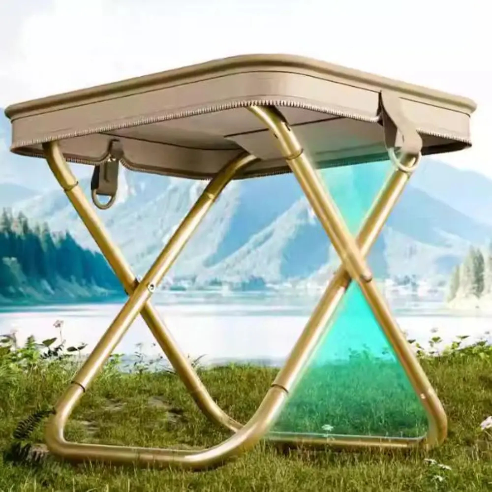Wear-resistant Portable Fishing Chair Water-proof with Shoulder Straps Folding Outdoor Stool Strong Load-bearing Sturdy