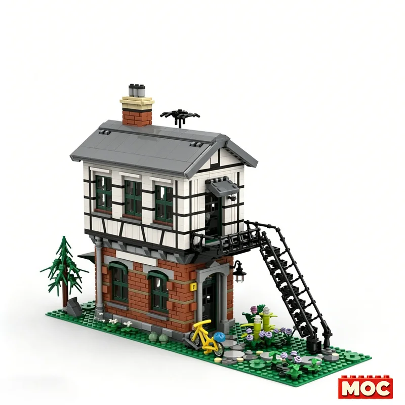 NEW 1787Pcs Signal Box Custom Building Blocks Railway Station Scene Model Educational Assembly Toy For Collectors Christmas Gift