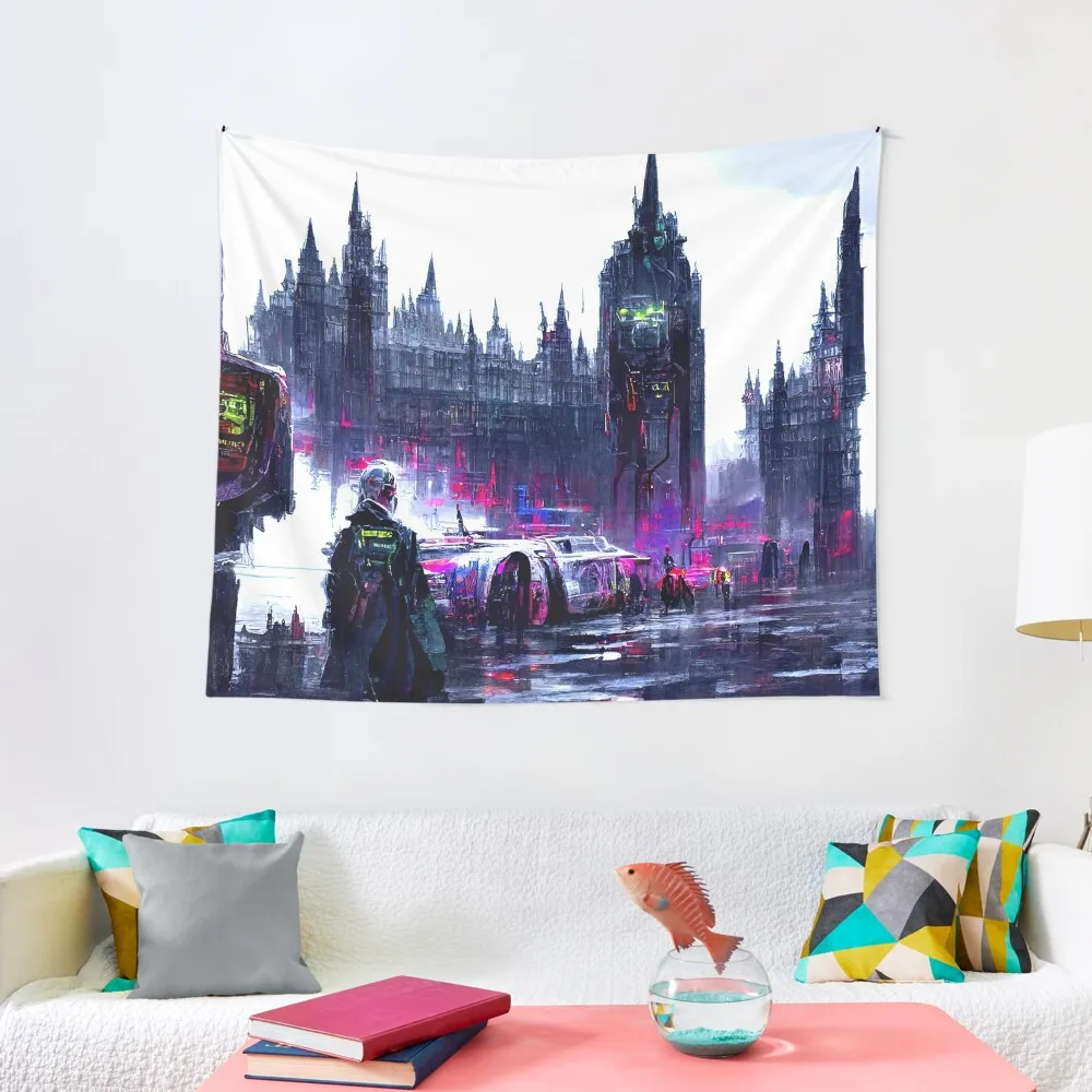 Westminster Cyberpunk Tapestry Room Aesthetic Decor Decor For Bedroom Tapestry