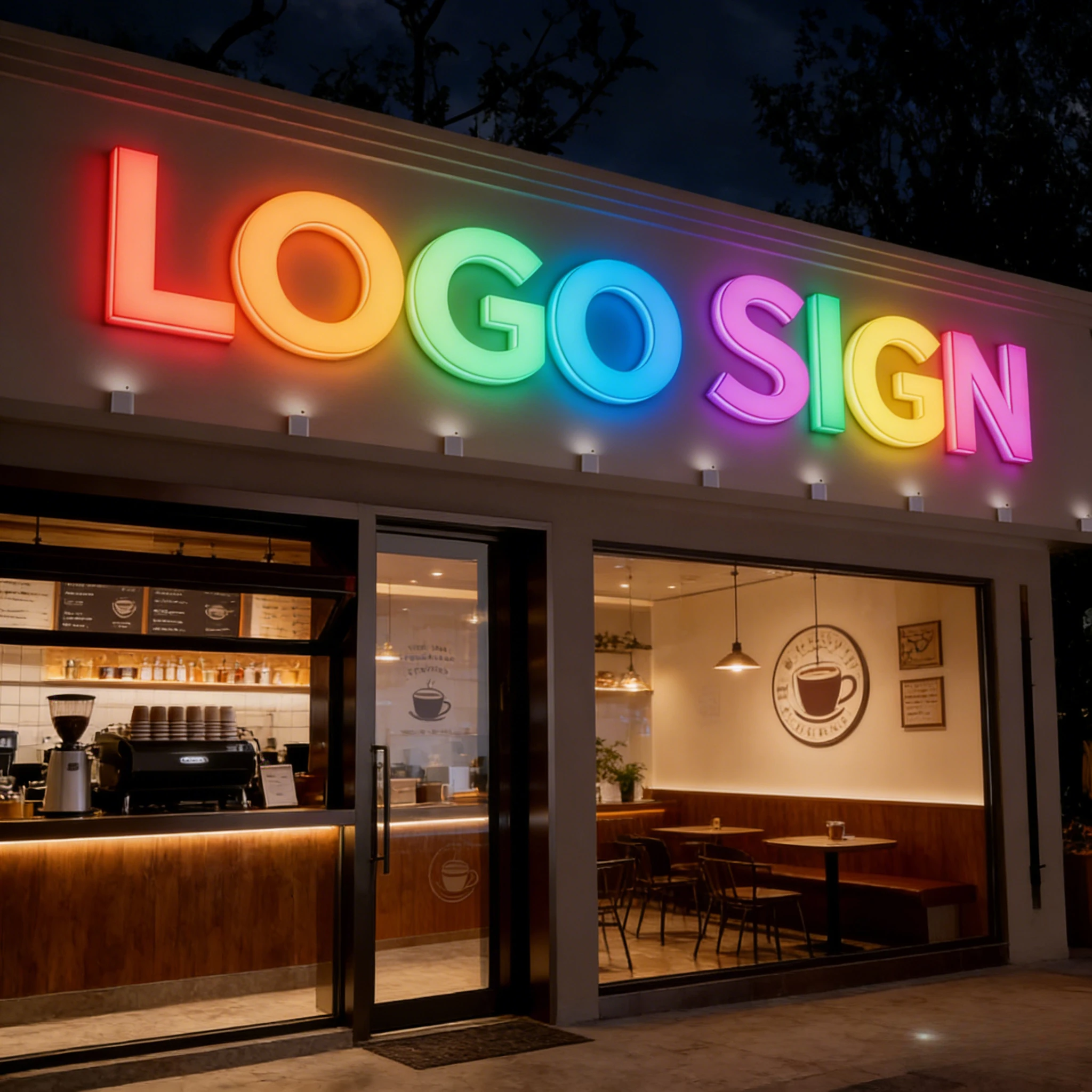 

Custom RGB Metal Led Sign Business-Use Outdoor Wall Light Garage & Restaurant Decor with LED Logo & Neon-Style Luminous Letters