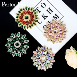Rhinestone Inlaid Sunflower Decorative AB Coloured Diamond Horse Eye Five Flowers Jewelry Burnout Accessories Clothing XZ003