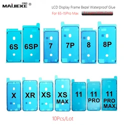 10Pcs 3 Layers LCD Display Frame Bezel Waterproof Seal Tape Glue Sticker For iPhone X XS 11 12 13 14 15 Pro Max 6S 7 8 Plus