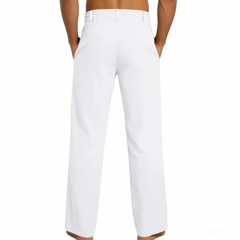 Grenzüberschreitende italienische Neapolitaner Gorger Old Money Style Herren Freizeithose aus Leinen im Commuter-Stil – Detail 32