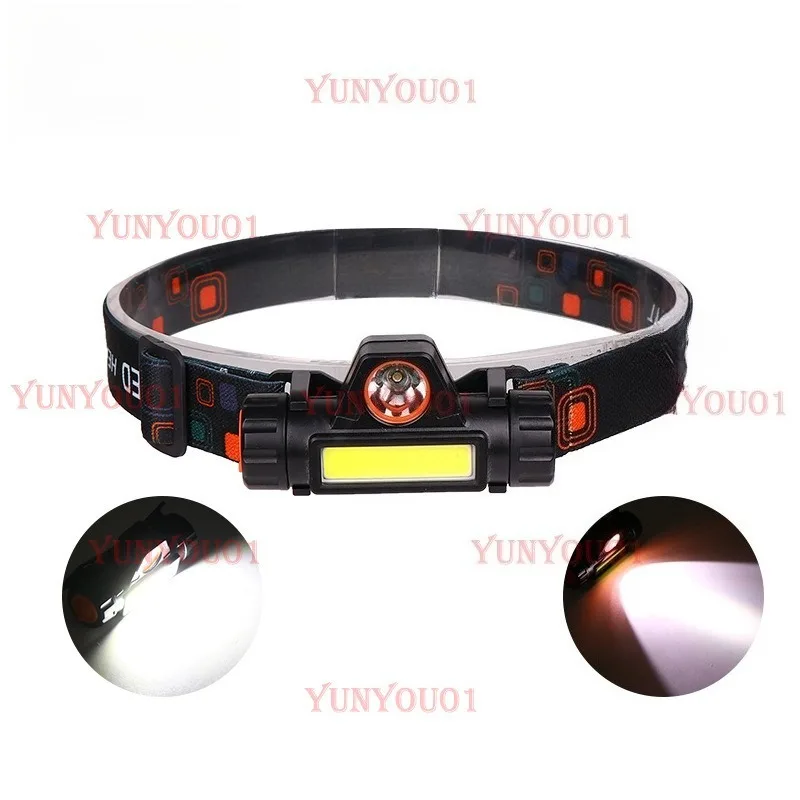 Cross-border New XPE + COB Mini Headlight, Rechargeable Outdoor Headlight with Magnet Work Light