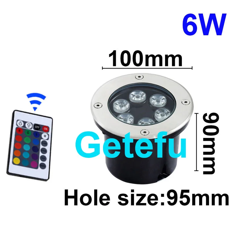 Fernbedienbare RGB LED-Gartenbeleuchtung, Wasserdichte 9W/18W IP67 Outdoor Bodeneinbauleuchte für Gartenwege – Detail 5