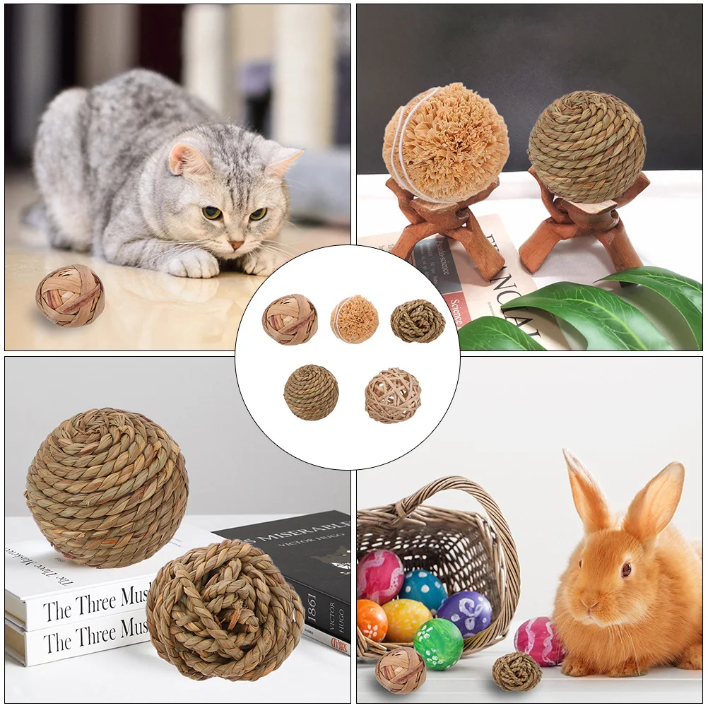 

10Pcs Water Grass Ball Handmade Natural Straw Woven Balls Lightweight Vase Fillers Tabletop Decoration