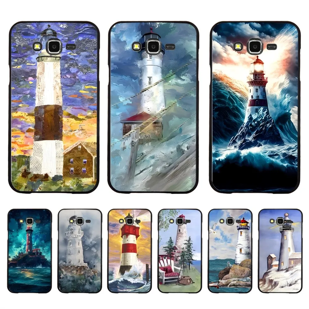 Hand Painted Lighthouse Phone Case For Samsung J 7 plus 7core J7 neo J6 plus prime J6 J4 J5 Mobile Cover