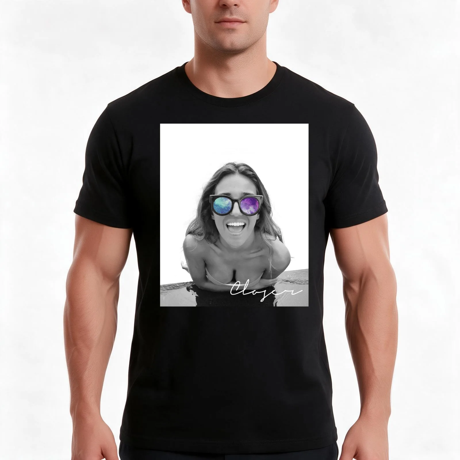 CLSR- Ashley Sky galaxy T-Shirt, Summer Casual Cotton Tee, Oversized Streetwear Tops, Vintage Graphic Print, Unisex Men Women